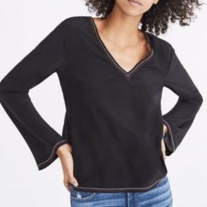 MADEWELL TIE BACK SILK TOP